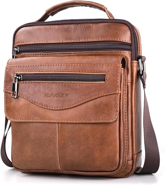 Bolso De Hombro Cuero Para Hombre Carteras Piel Pecho Mochila Viaje Bandolera US