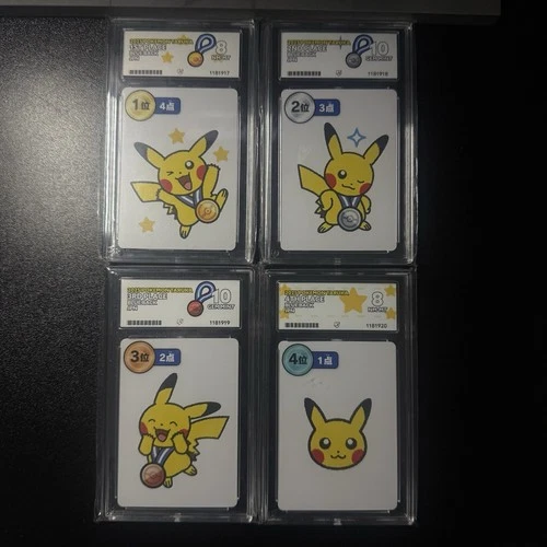 4x Pikachu Taruka Medal Set Sequential. 2x Ace 8 and 2x Ace 10s