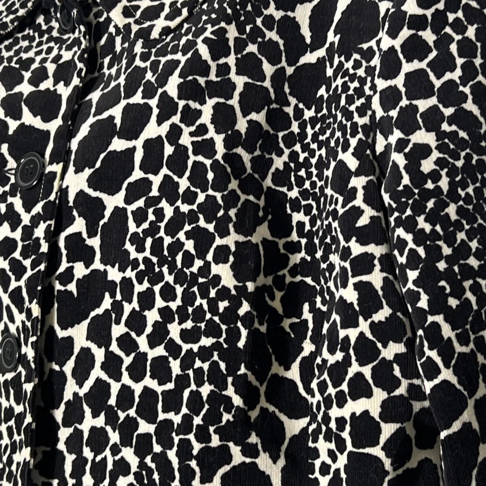 SUSAN GRAVER Women 1X Corduroy Jacket Blazer Animal Print Buttons Lined - Image 2 of 4