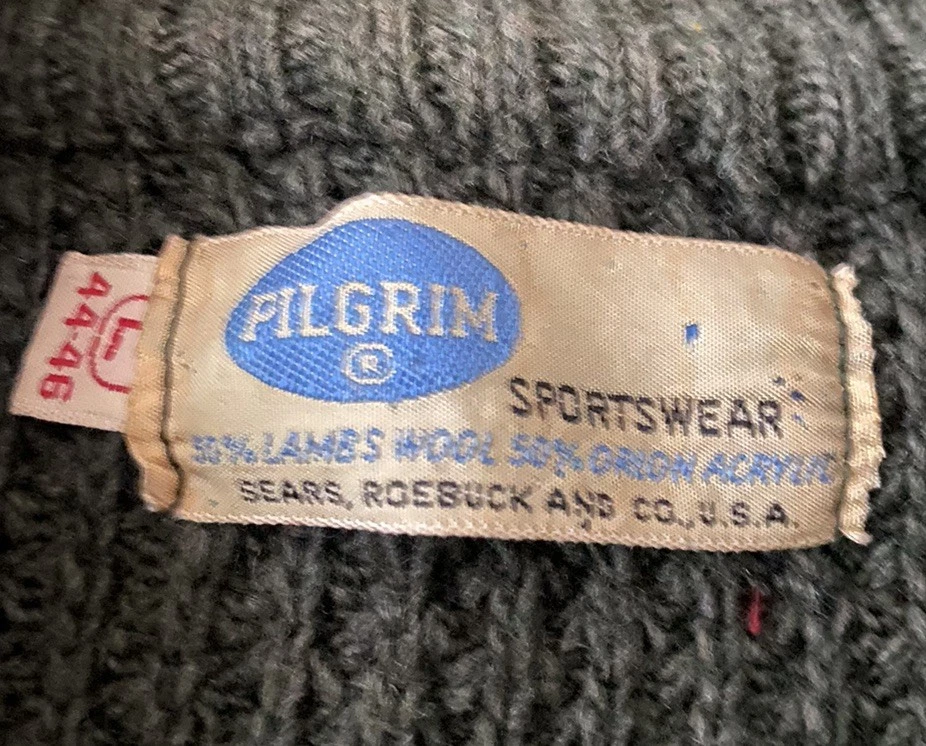 Suéter Tejido Vintage Peregrino Ropa Deportiva Cremallera Completa Chaqueta Años 60 Lana Orlon Acrílico L Foto 4 de 4