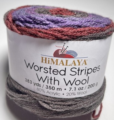 HIMALAYA WORSTED STRIPES WITH WOOL YARN 1pk. BERRIES . I Combine Ship. See Det