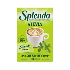 SPLENDA Stevia Zero Calorie Sweetener Packets - 100 Count, Sugar Substitutes