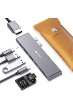 7-in-2 USB C HUB ADAPTER FOR MacBook Pro 2021-2016 / Air 2020-2018 W/ CASE