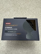 Image of Adornment 2 Finials Patterned Orb Matt Black Curtain Pole Ends