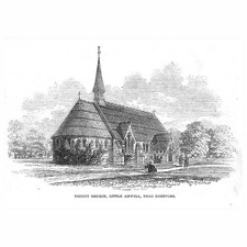 LITTLE AMWELL Trinity Church Hertfordshire - Antique Print 1863