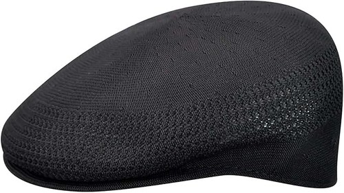 KANGOL® ORIGINAL 504 TROPIC VENTAIR CAP FLATCAP BONNET COULISSANT BONNET NOIR OR - Photo 3/5