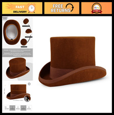 Victorian Wool Felt Top Hat - 6" Mad Hatter Jazz Cap for Men Women, Gift Idea