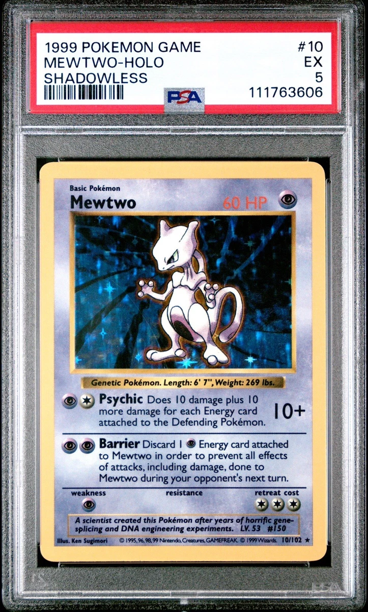 【shadowless/シャドーレス】 ミュウツー/Mewtwo 英語版 SHADOWLESS Mewtwo 10/102 LP/EXC Vintage Pokémon Card WOTC | eBay