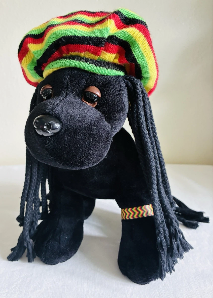 WEBKINZ ROCKERZ Black Lab Dog Rasta Jamaican ISLAND RHYTHM Plush