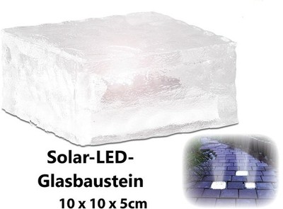 NEU Solar LED Glasbaustein Lichtsensor für Beleuchtung Pflasterstein Weg Akzente