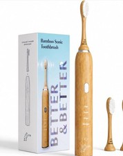 Better  Better Bamboo Sonic Electric Toothbrush Brown Bamboo Handle 4 Speeds