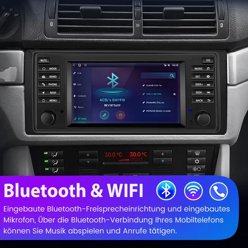 2+64G Für BMW 5er E39 M5 GPS Navi WIFI DAB+ 7" Android14 Autoradio Apple CarPlay - Bild 6 von 12