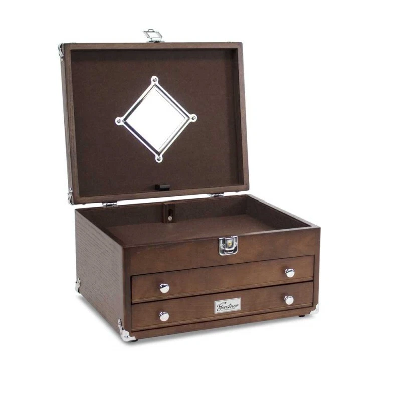 Gerstner International GI-T14-D Dark Oak 2 Drawer EDC Jewelry Box Case NEW ITEM! - Image 4 of 4