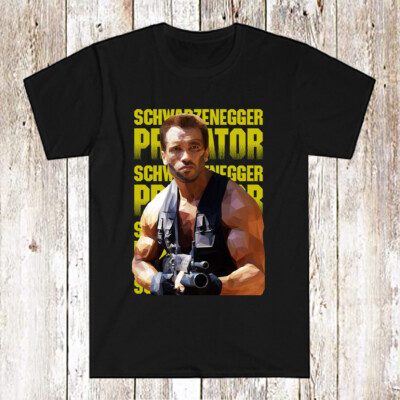 Predator Movie Arnold Schwarzenegger Men's Black Size S-5XL