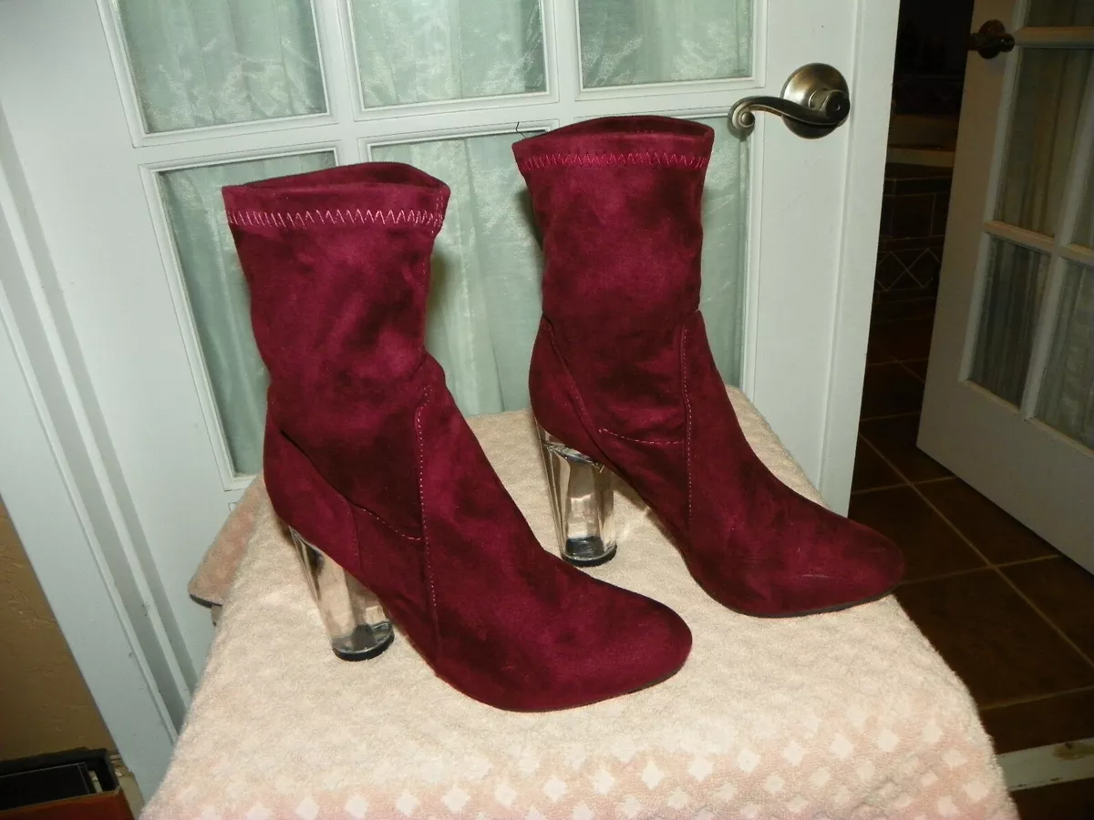 Maroon suede on sale boots womens