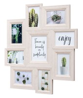 Bilderrahmen 9 Fotos 10X15 13X18 Creme Beige Mdf Holz Collage Fotorahmen Deko