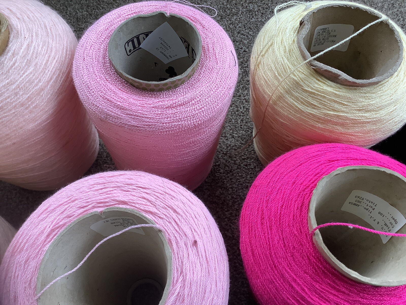 Job Lot Knitting Machine Yarn, Cotton, Wool, Acrylic on Cones , Heavy 9