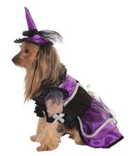 Rubie's Pet Costume, Purple Witch Dress And Hat MEDIUM 