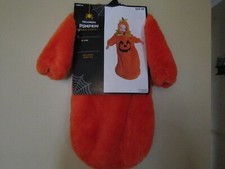 Halloween Costume Size 0-9 MONTHS Hooded PUMPKIN Zip Up BUNTING COSTUME