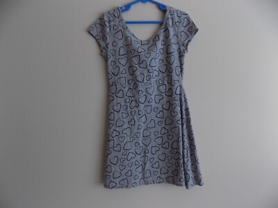 SIMPLY STYLED GIRLS S 7 / 8 SUMMER DRESS GRAY W / HEARTS 