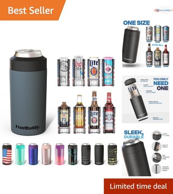 Insulated Double-Walled Cooler for All Drink Sizes - Lightweight and Chic