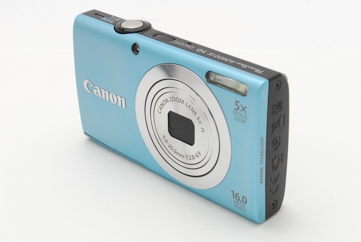 MINT in Box】 Canon PowerShot A2400 IS Blue 5x Zoom 16.0MP
