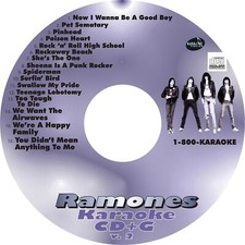 CUSTOM KARAOKE RAMONES v.2 16 GREAT SONG cdg CD G HARD-TO-FIND RARE SONGS MORE