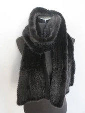 New braid 100% real mink fur scarf fur premium quality cape 178*19 cm black wrap