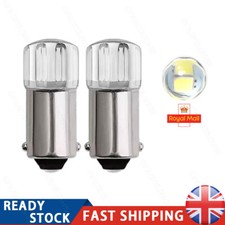 2X LED 12V BAYONET CAP 360 BULBS BA9S 233 T4W XENON WHITE 6000K HID SIDELIGHT