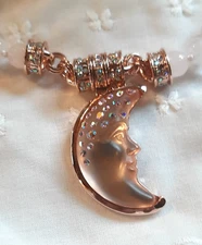 Kirks Folly GODDESS SEAVIEW MOON SHADOW Pink Bead Necklace ROSE GOLDTONE