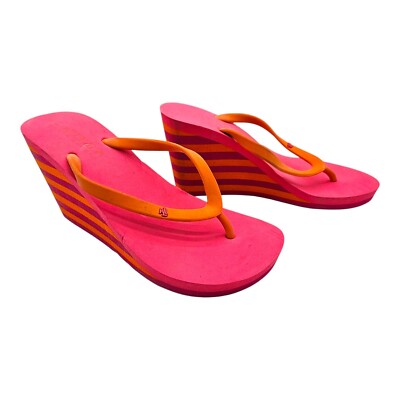 LAUREN RALPH LAUREN - JALEN PVC Wedge Heel Sandal, Bright Orange/Begonia - US 7