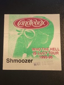 1995 CANDLEBOX - Green Shmoozer backstage pass-unused-NOT SOLD TO THE PUBLIC
