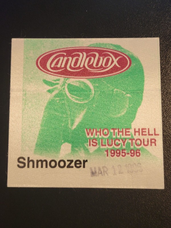 1995 CANDLEBOX - Green Shmoozer backstage pass-unused-NOT SOLD TO THE PUBLIC