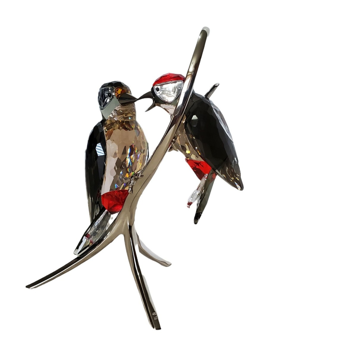 Swarovski Crystal Bird Woodpecker Black Diamond 957562 Retired