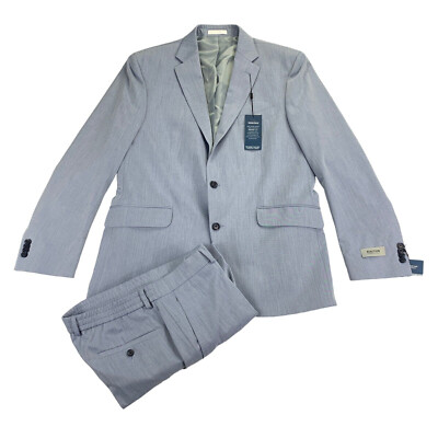 Kenneth Cole Mens 2-Piece Ready Flex Slim Fit Suit Light Blue 43R/36W