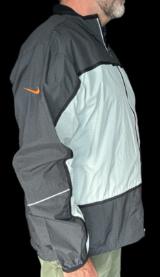 Vintage Nike Jacket Large L Nylon 1990s Era Black Grey Orange