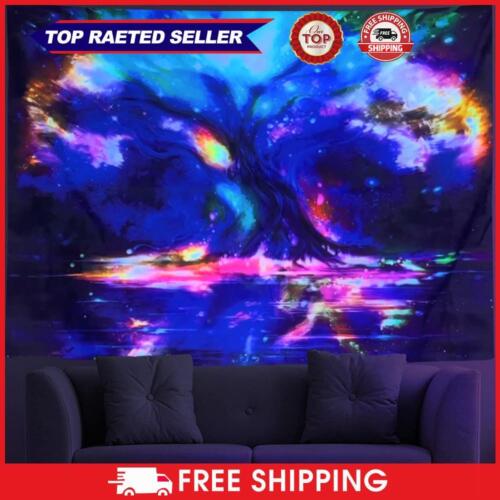 Magic Tree Landscape Polyester Fluorescent Tapestry for Room Decoration (1) UK - Afbeelding 1 van 9