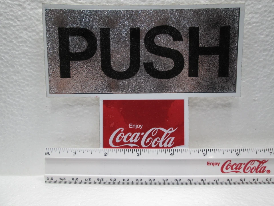 ORIGINAL enjoy Coca~Cola - "PUSH" RESTAURANT or STORE DOOR STICKER/DECAL - Image 3 of 4