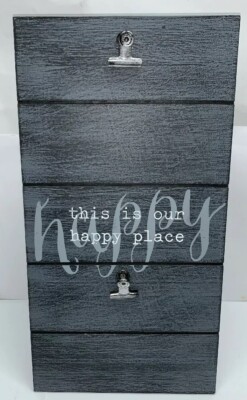 Hanging Wall Decor Photo Holder Picture Frame ''This is Our Happy Place'' 8 X 15''