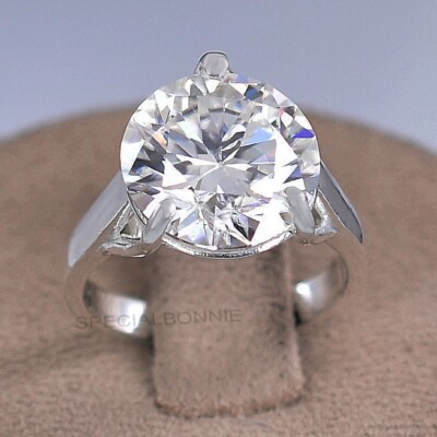 RARE 7.40 Ct Certified White Diamond Solitaire Ring! Free Diamond Studs