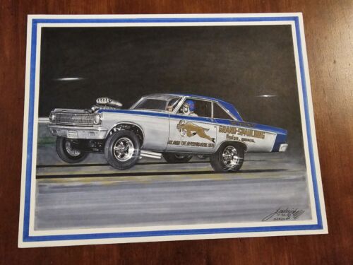 Mr. Norm's Grand Spalding Dodge 1965 Coronet Original Art Artwork Drag Racing - Afbeelding 1 van 20