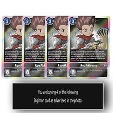 Ryo Akiyama EX2-062 R Rare Black Digimion TCG Card Playset