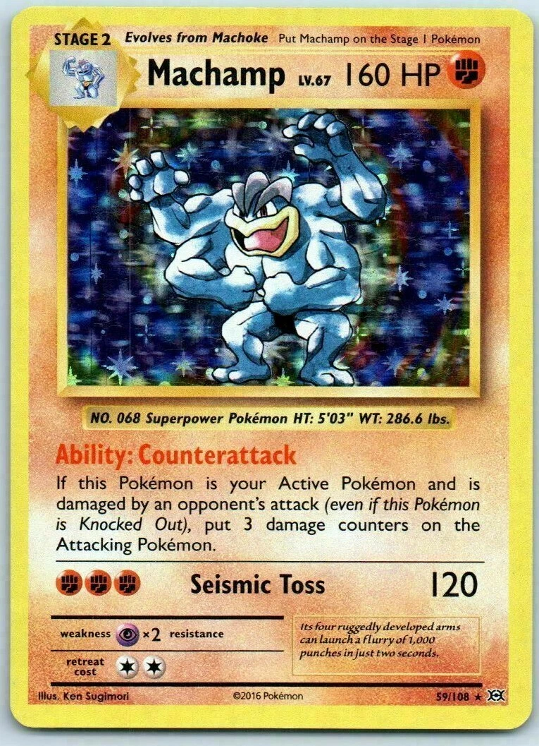 Machamp Pokémon TCG Evolutions Rare Individual Collectible Card