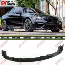 Forged Carbon/Carbon Fiber/Glossy Black FRP Front Bumper Lip Fits BMW M2 F87 16+