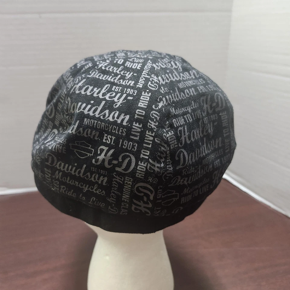 Gorra ajustada Harley-Davidson para mujer negra estrás cadete motociclista motocicleta Foto 3 de 4