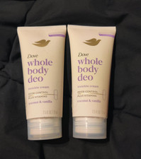 Dove Whole Body Deodorant Invisible Cream Coconut Vanilla 2.5 oz NEW Lot of 2