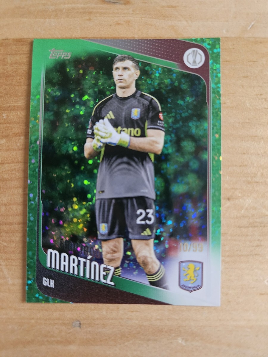 2025-26 Topps UEFA Emiliano Martinez Green Foil #/99 Aston Villa