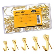 270PCS Picture Hanging Hooks Kit Heavy-Duty Wall Hangers with Nails 10-100lb