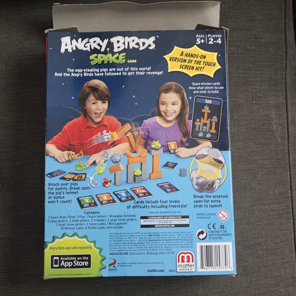 RARE Angry Birds Space Game 2012 Mattel -Build! Blast! Lift Off! INCOMPLETE - Image 3 of 4