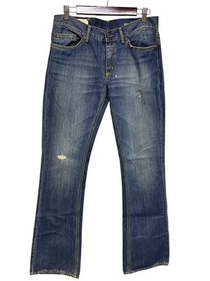 Dondup Stan D Art Women's Jeans Lady Denim Blue Boot Cut Distressed Mid Size 31N
